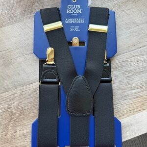 Club Room Black Suspenders with Gold Details